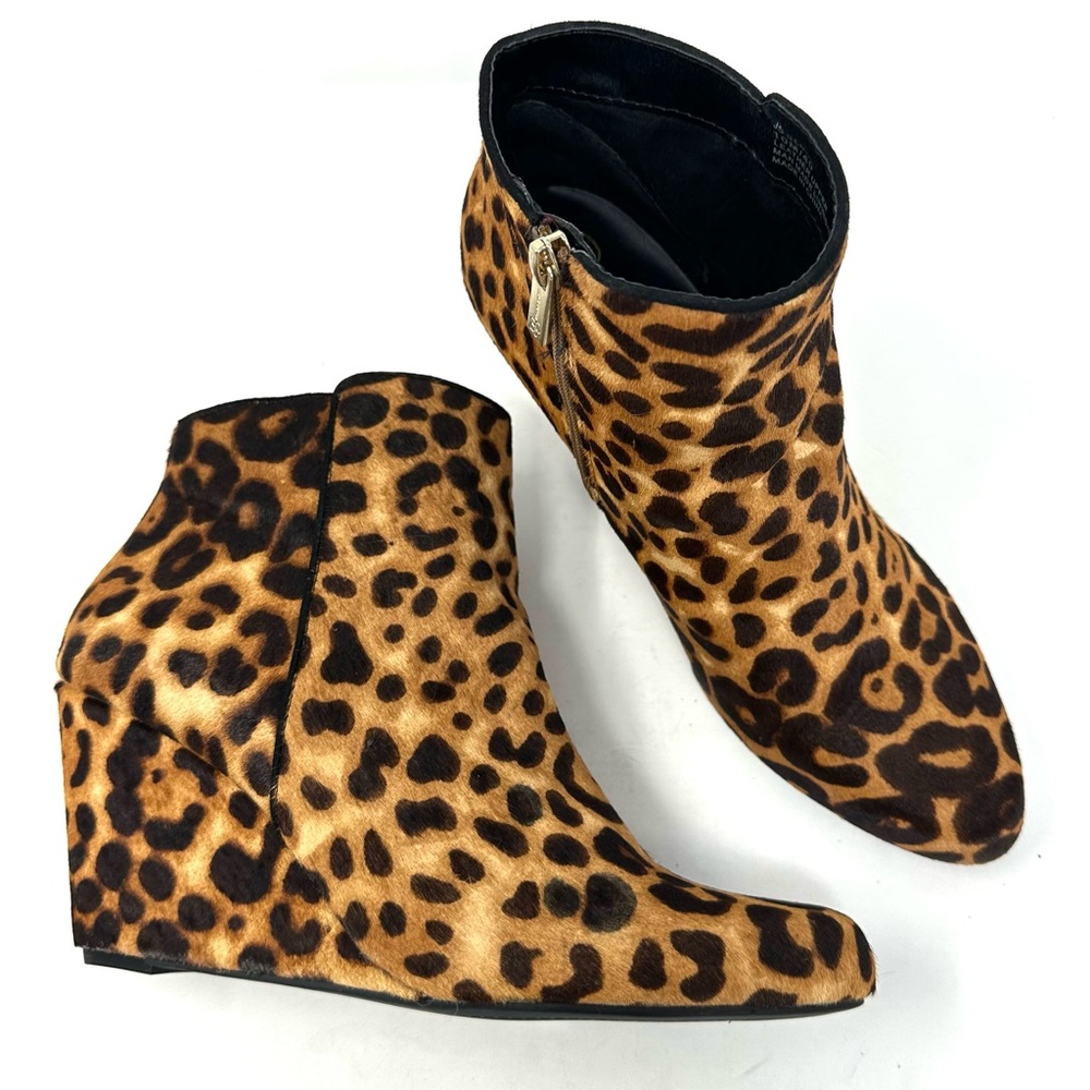 Jessica Simpson Remixx2 Women’s Leopard Print Leather Wedge Booties